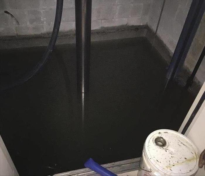 Flooding in an elevator shaft
